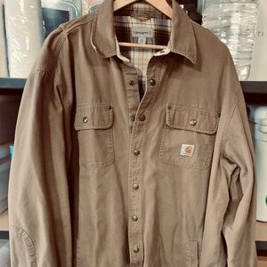 XL tall Carhartt canvas shirt jacket